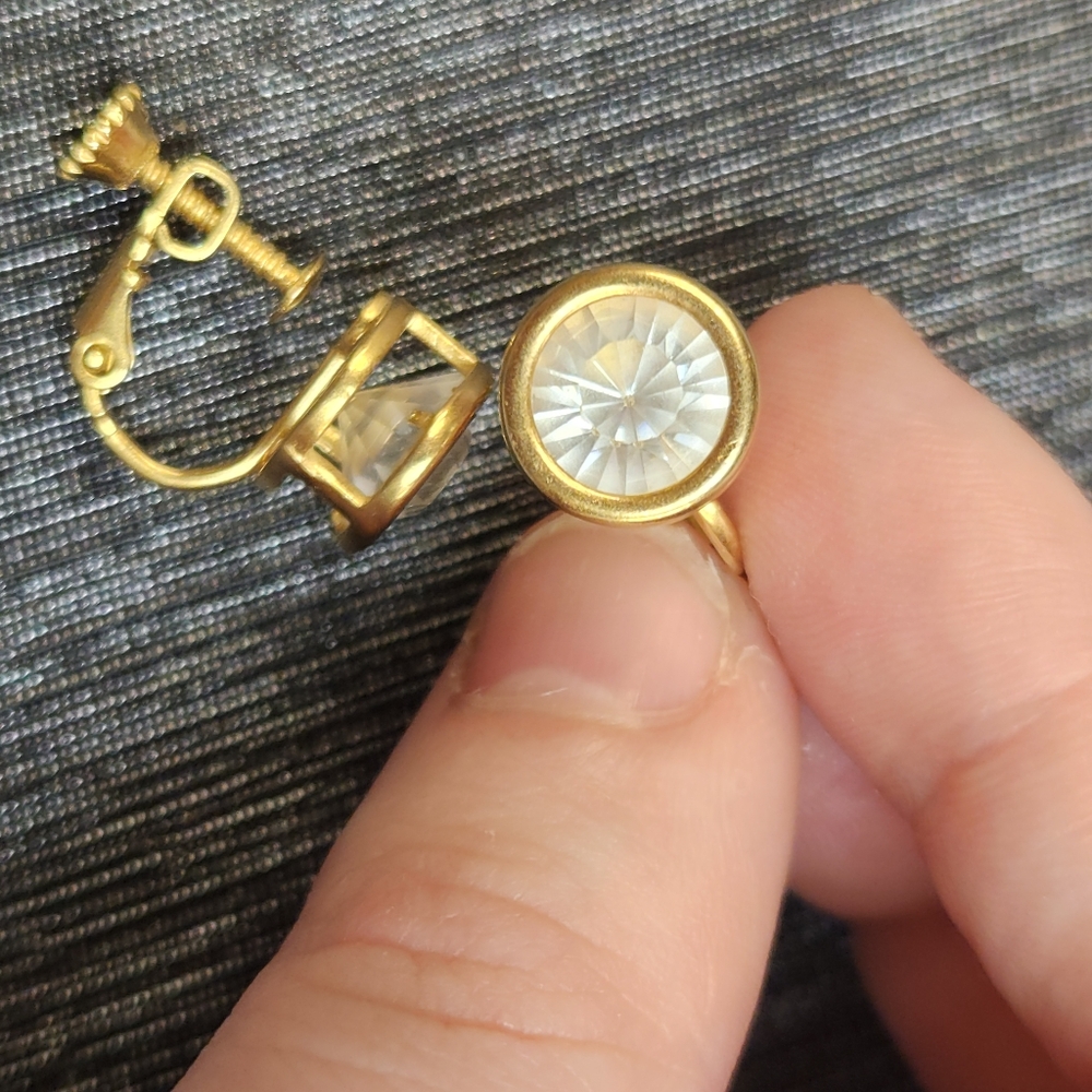 Frosted Stone Clip On Earrings